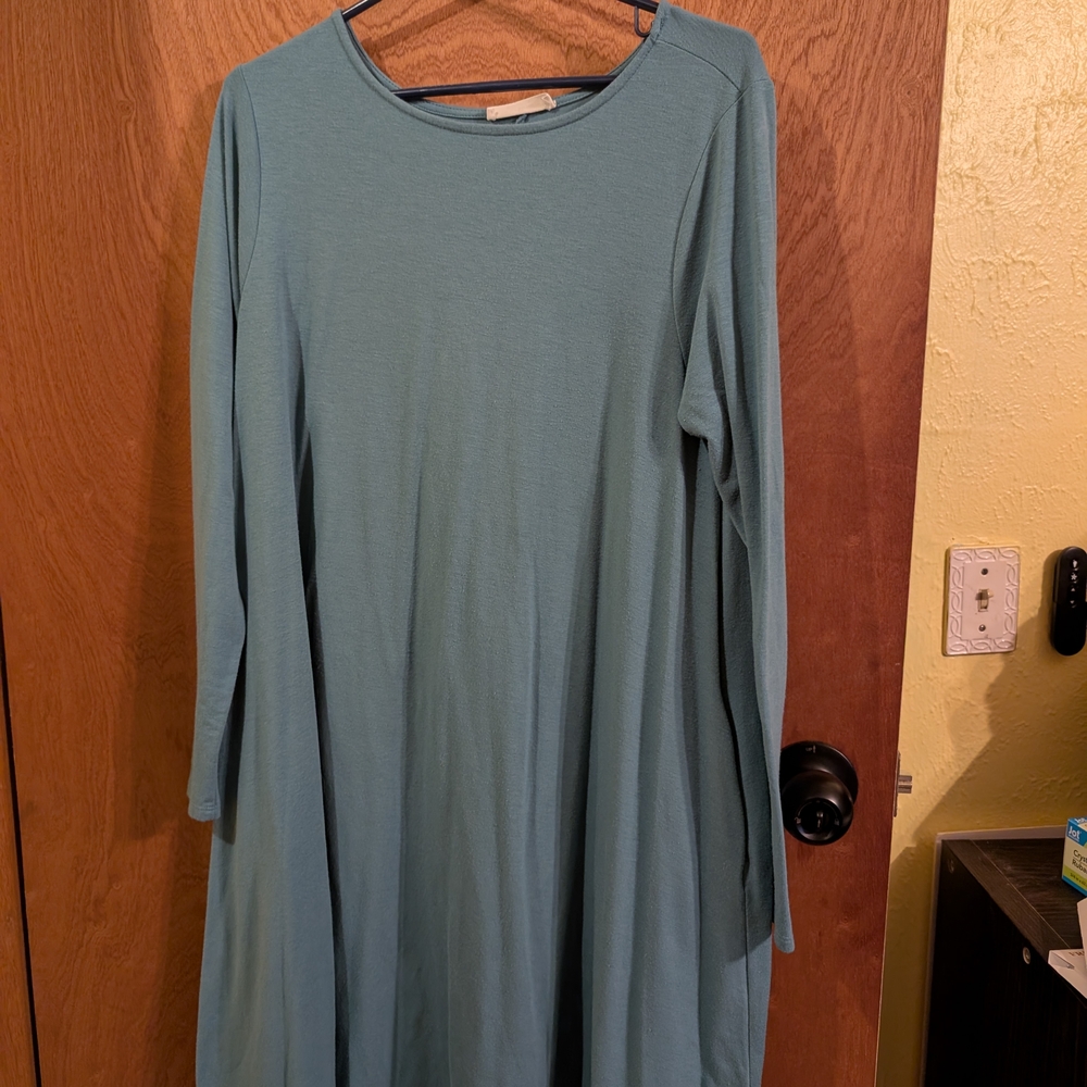 Zenana Outfitters Teal Long Sleeve Dress